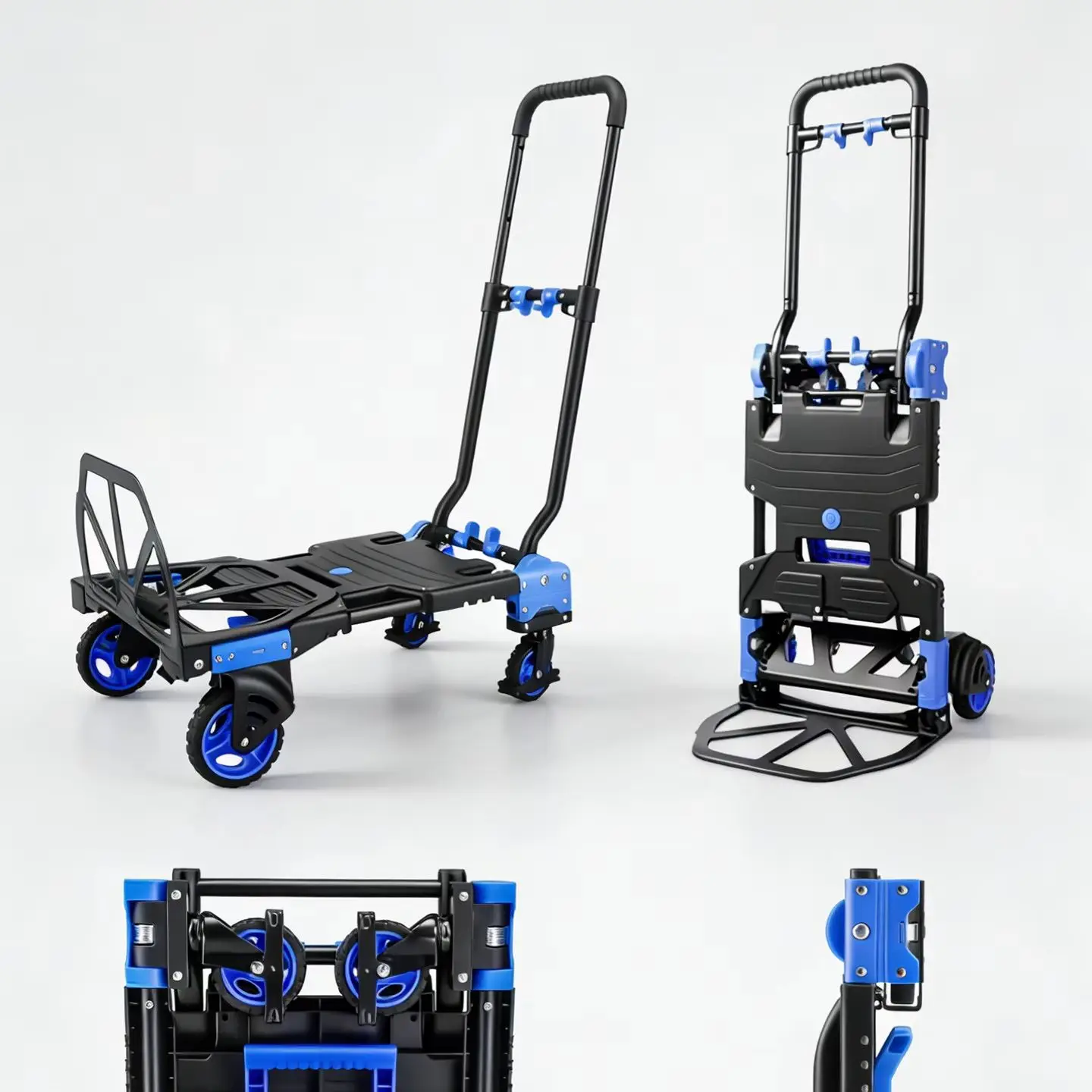 Vehicle-mounted Tool Cart Flatbed Trolley Moving Small Traile W/Retractable Handle