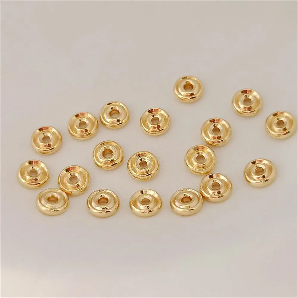 14K Gold-plated Spacer, Gasket, Button, Spacer, Buddhist Prayer Beads Bracelet, Star and Moon Bodhi Seed DIY Accessory