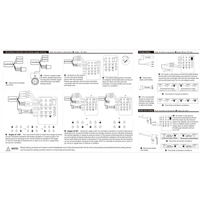 1 szt. 24V/36V/48V/60V/72V Electro Car E-Bike bezszczotkowy kontroler silnika Tester elektroniczny moduł wysokiej wydajności