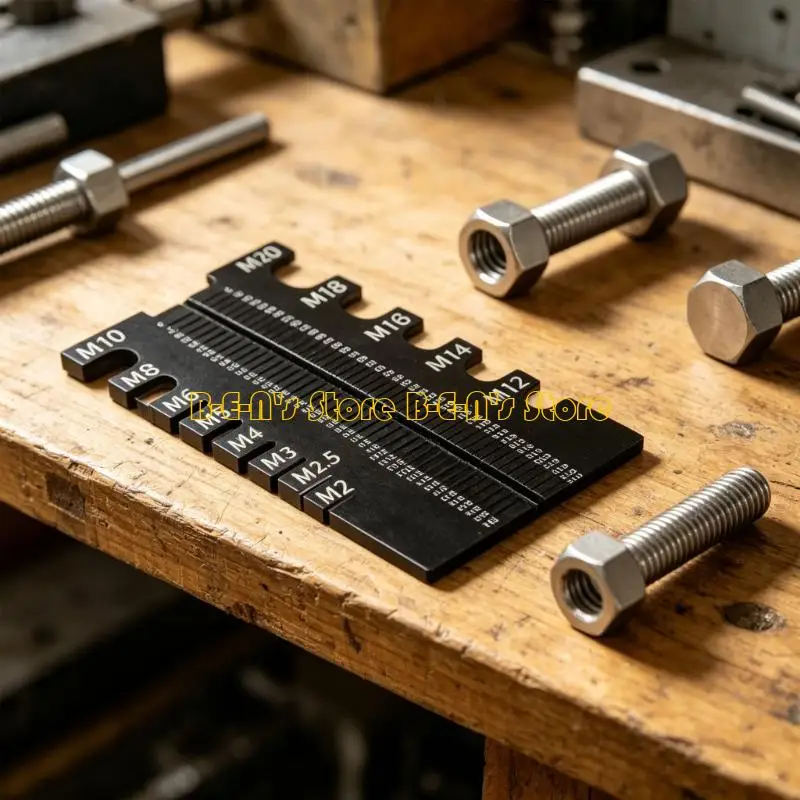 Y1AD Bolt Size Gauge And Ruler For Quick Identification Of Metric Thread Up To M20 Metric Bolt Identifier