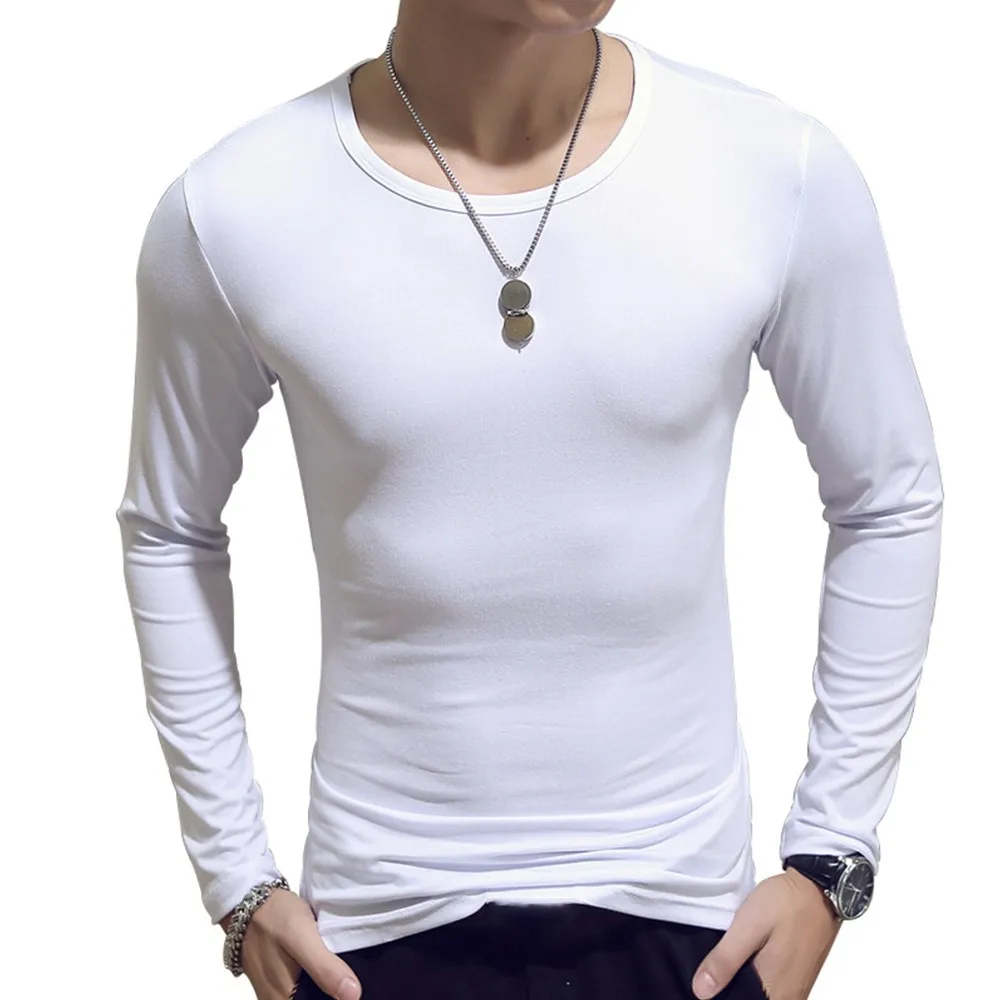

Sleepwear Vest Pajama T-shirt Fashionable Men\\\\\\\\\\\\\\'s Long sleeved T shirt in Solid Colors Slim Fit and Simple Design