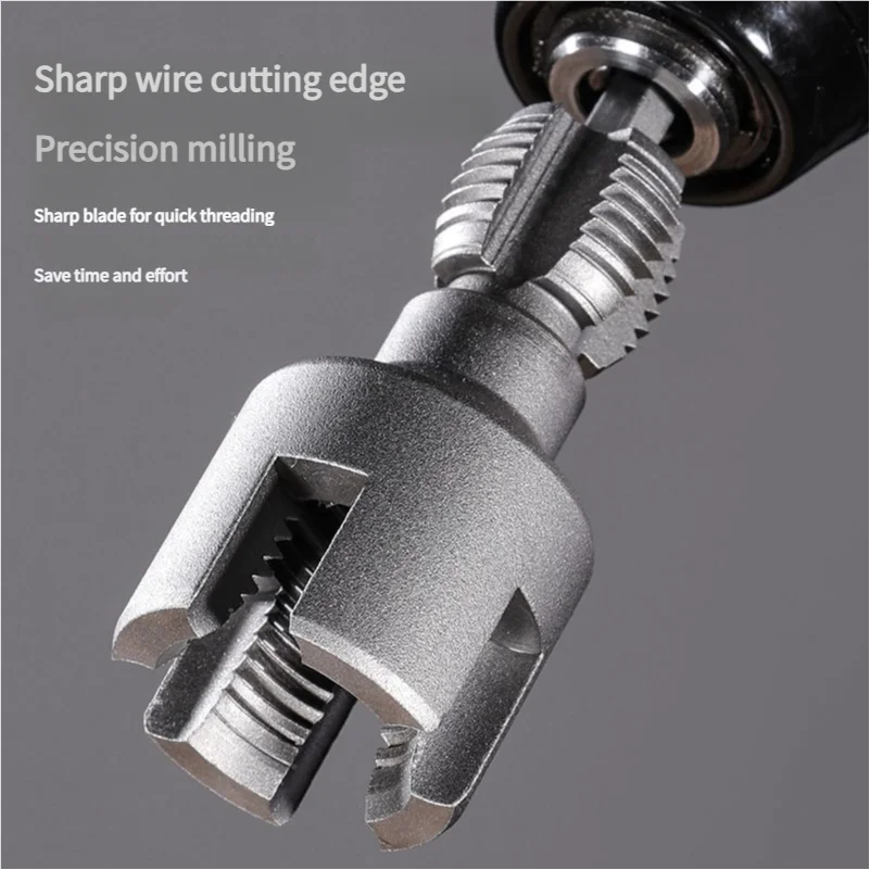 Pipe Threading Tool 4/6 Point Internal External Threads Opener Hex Shank Threading Making Thread Tap Water Pipe Inner Hole Drill
