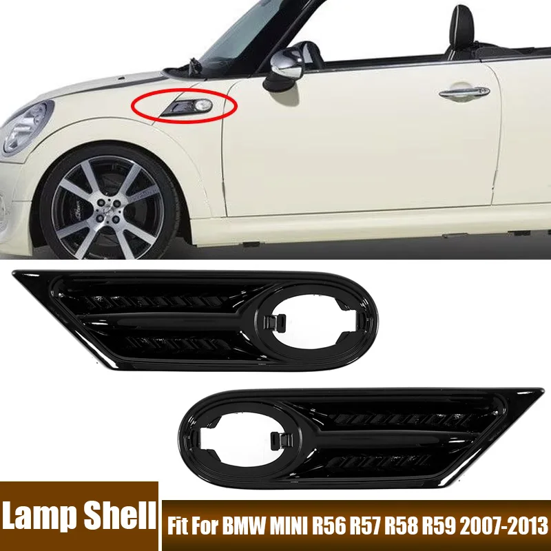 2Pcs/Pair Side Indicator Light Lamp Shell Car Replacement Accessories Fit For BMW MINI R56 R57 R58 R59 2007 2008 2009 2020-2013