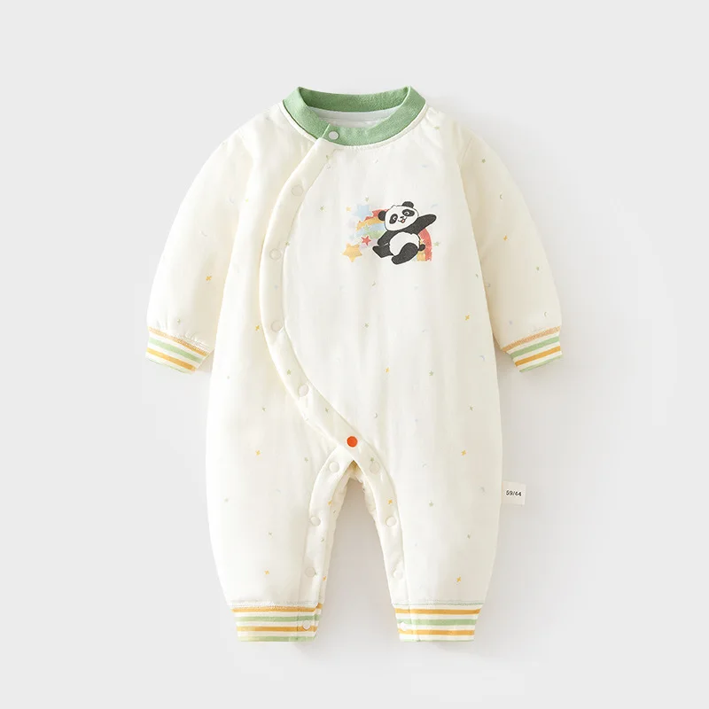 Baby 40G Quilted Jumpsuit Keep Baby Warm Autumn and Winter Boneless Romper Thin Cotton Thickened Rompers Children's Jump Suit