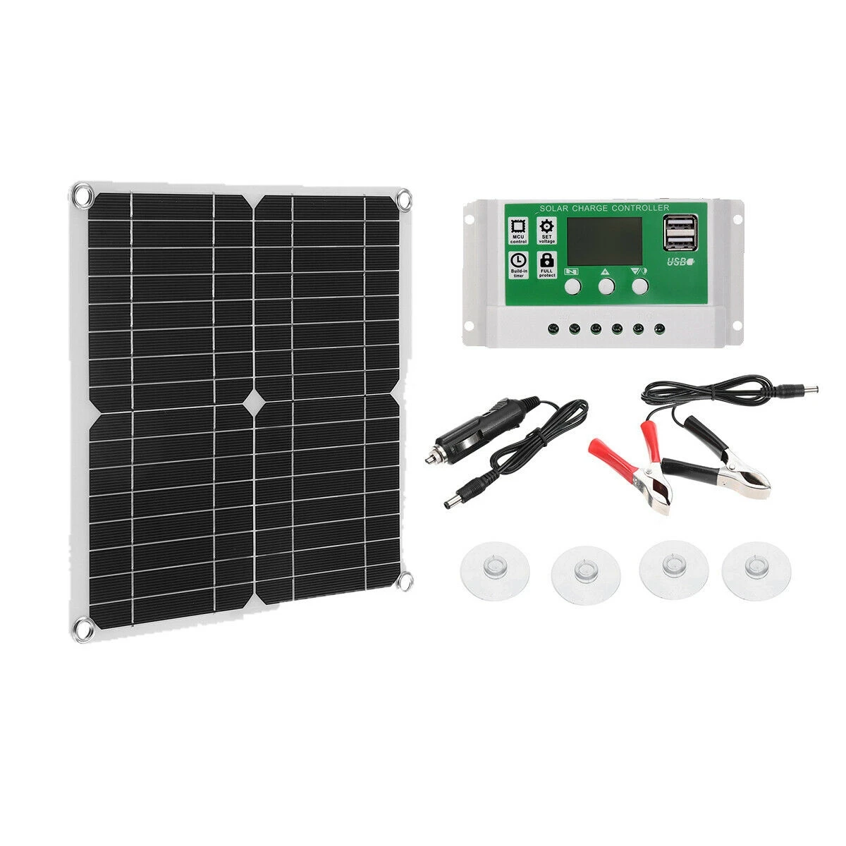 

12W Solar Panel Kit 60A 12V Battery Charger with Controller Caravan Boat