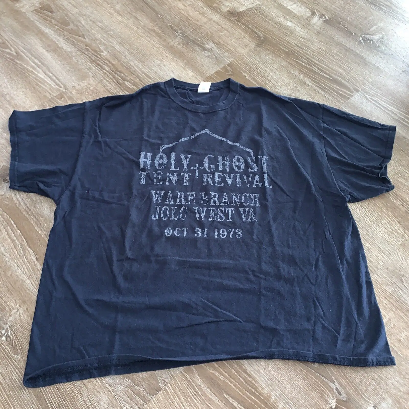 Holy Ghost tent revival shirt ware branch 3xl Blue Jolie West VA Oct 31, 1973