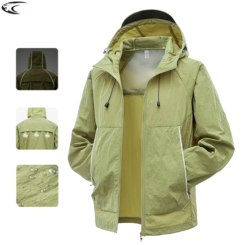 

LNGXO Unisex Sun Protection Jackets Summer Waterproof Quick Dry Reflective Coat Camping Hiking Climbing Lightweight Windbreaker