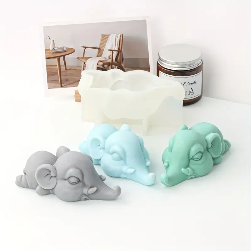 3D Cartoon Crocodile Elephant Silicone Mold Animal Candle Soap Resin Cute Crocodile Animal Aroma Soap Plaster Resin Decor