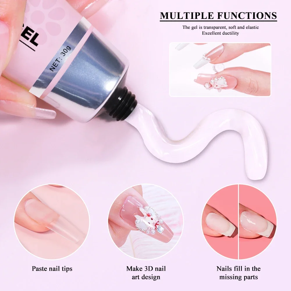 LIMEGIRL 20ml/30ml Strong Gel Nail Glue UV Nail Rhinestone Resin Gemstone Jewelry DIY Decorative Sticky Nail Fake Glue image 2