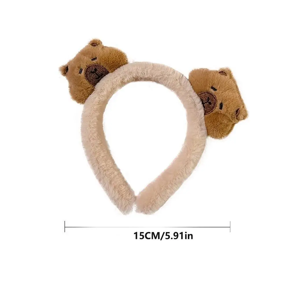 Cute High Skull Top Capybara Hair Bands Plush Wash Face Capybara Plush Headband Funny Soft Water Dolphin Hair Hoop Gifts