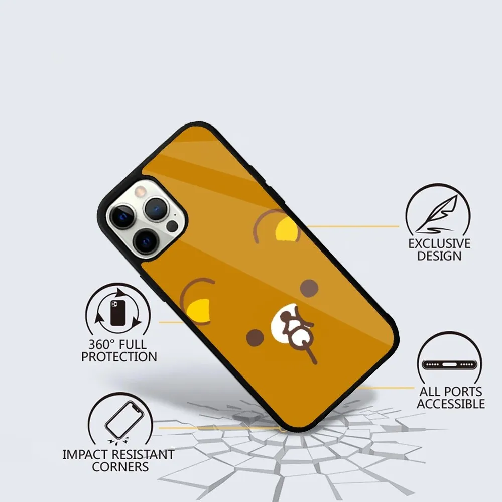 Cute R-Rilakkuma Bear Phone Case For iPhone 15,14,13,12,11,Plus,Pro,Max Mini Magsafe Magnetic Wireless Charging