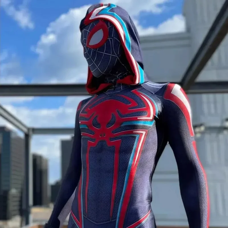 Sky03 для взрослых и детей 2099 Майлз Моралес PS5 Marvel Spider косплей супергерой косплей костюм полное боди Zentai вторая кожа P55Hu