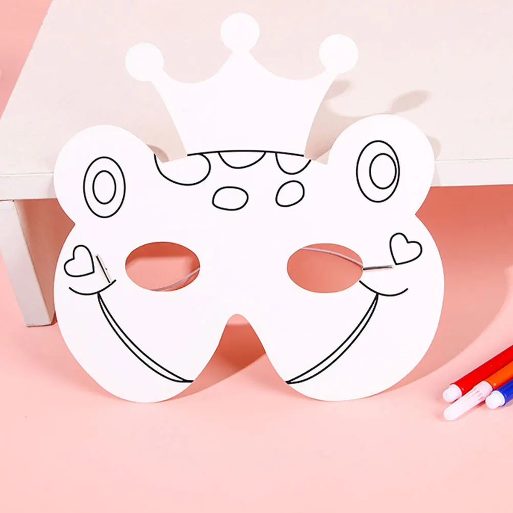 

1Set DIY Paper Animal Masks for Kids Craft Kit Unpainted Face Mask Coloring Activity Creative Art Project for Children Birthday