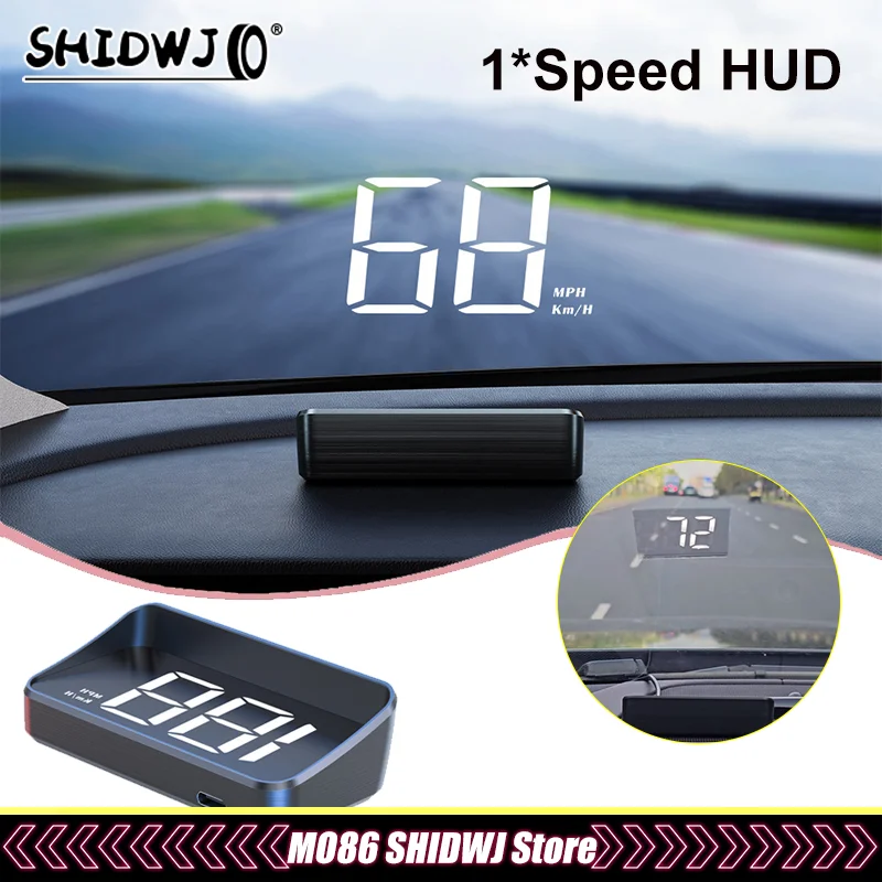 Car Speedometer HUD GPS Head Up Display Digital Speed Meter Windshield Projector For Vehicles Truck Auto Electronics Accessories