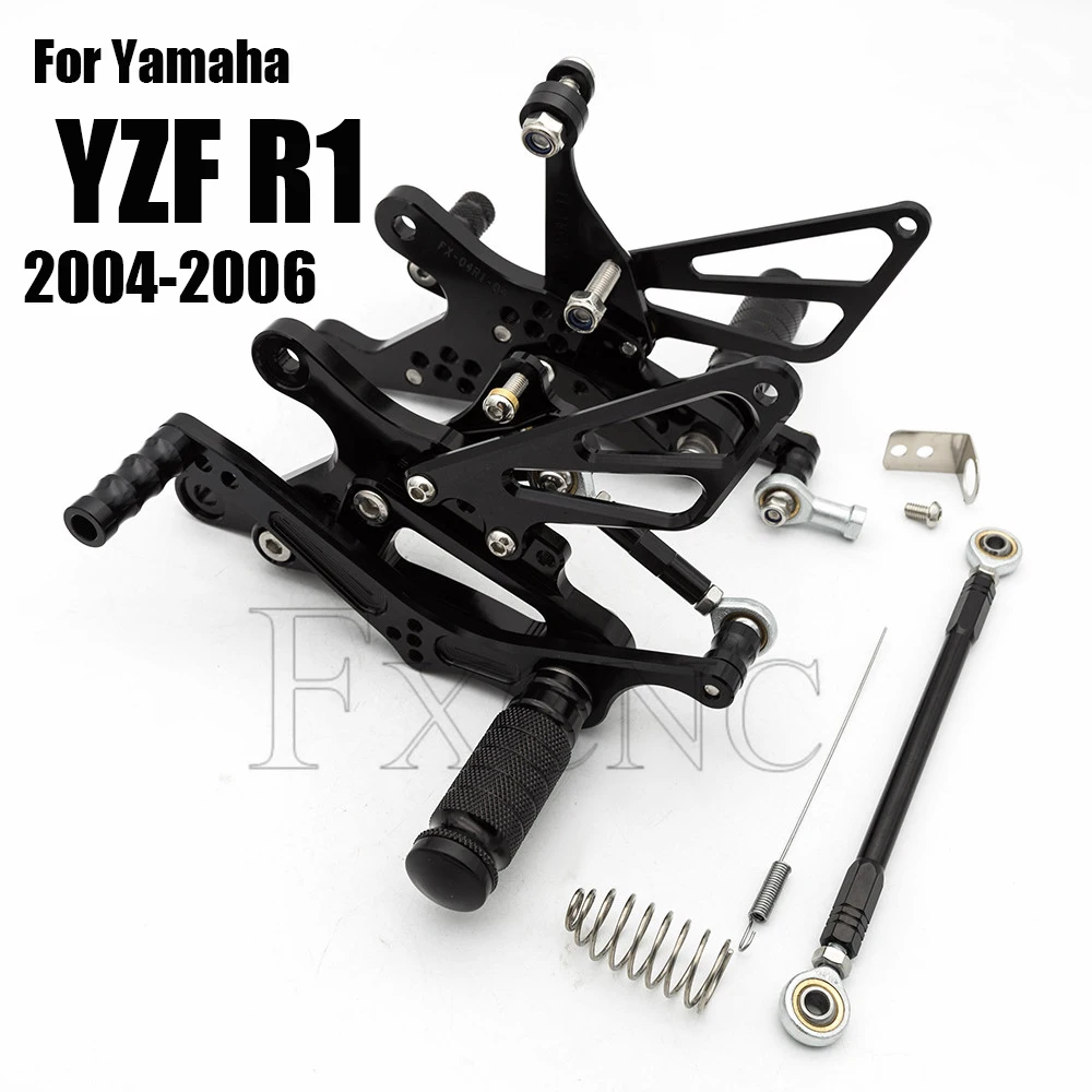 RiderJacky® For Yamaha YZF R1 YZFR1 2004-2006 Motorcycle Rearset Footrest Rear Set Adjustable Foot Peg Rearsets YZF-R1 Footpeg