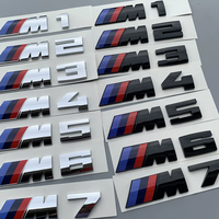 3d ABS Chrome Black Logo BMW M Emblem Adhesive Sticker Car Rear Trunk Badge For BMW M1 M2 M3 M4 M5 M6 M7 M Power Accessories