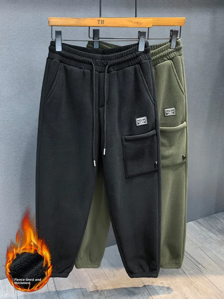 

Men's Fce Lined Joggers Heavyweight Pullover Sweatpants Warm Winter Sports Casual Trousers Loose Fit Youthful Sle Basic ...