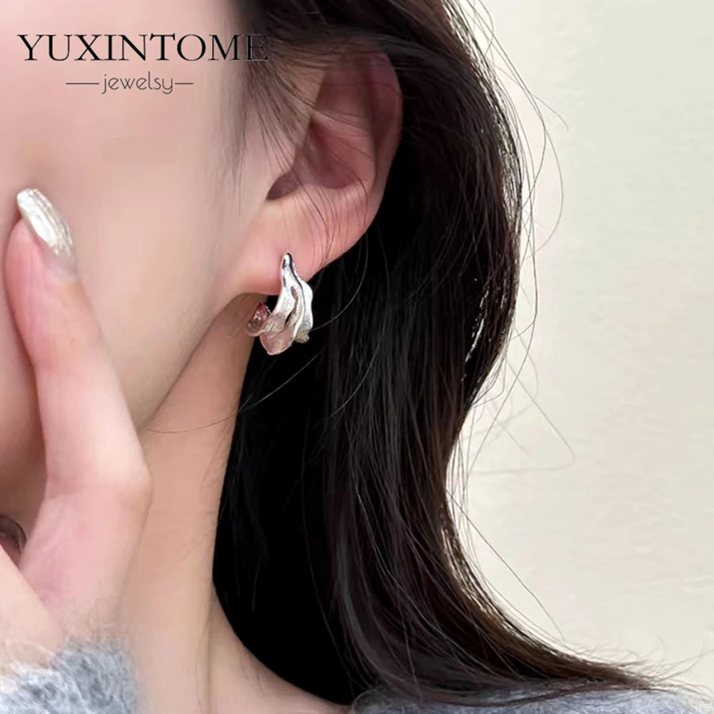 

Серьги-гвоздики из стерлингового серебра 925 пробы в стиле ретро, металлические серьги-гвоздики типа C для женщин, европейские и американские золотые серьги в стиле панк, модные украшения 2025