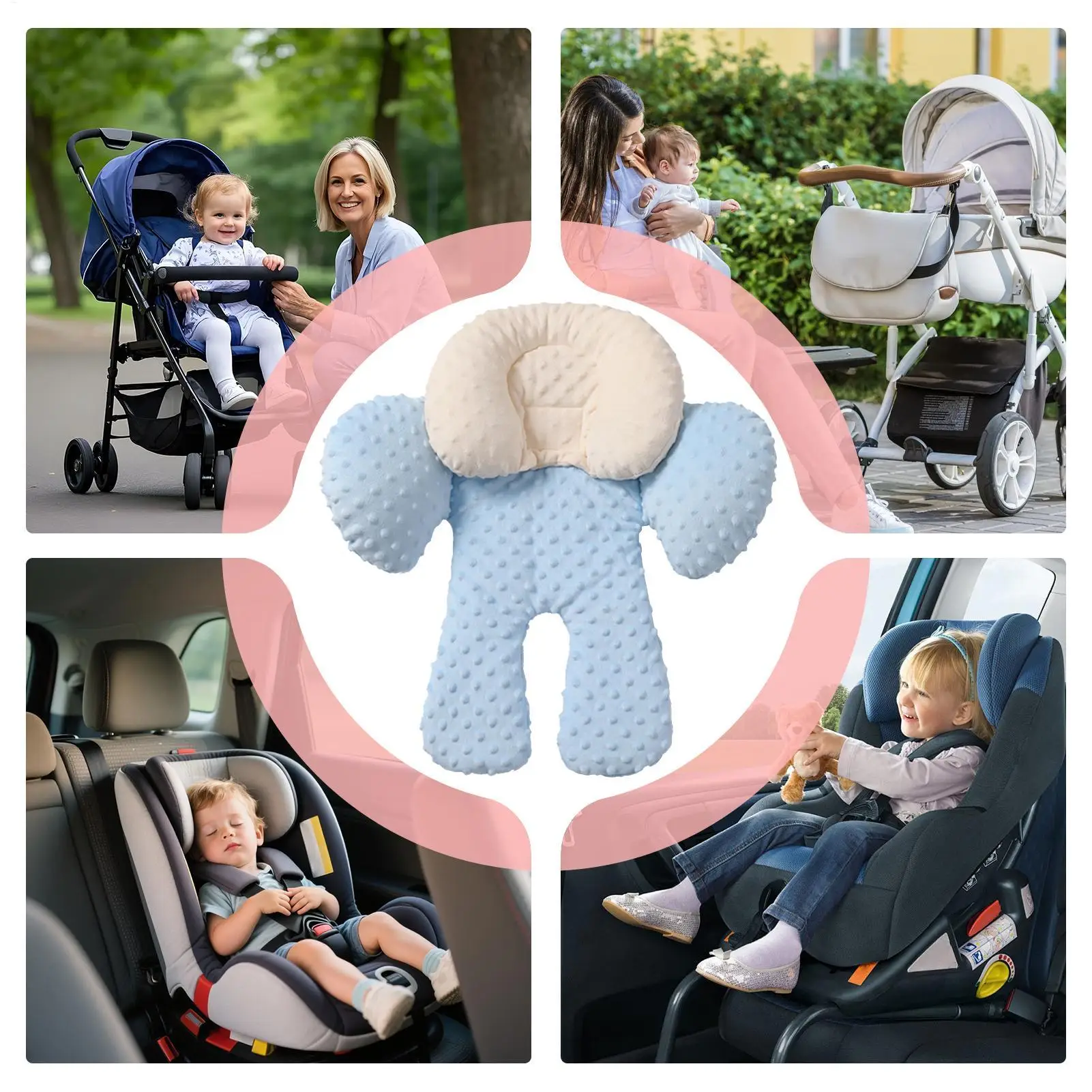 เบาะรองนั่งในรถยนต์สำหรับเด็กทารก ป้องกันการนอนหลับ รองรับศีรษะสำหรับเด็กเล็ก เบาะรองนั่งในรถสำหรับเด็กผู้หญิง ใช้ได้กับรถเข็นเด็ก
