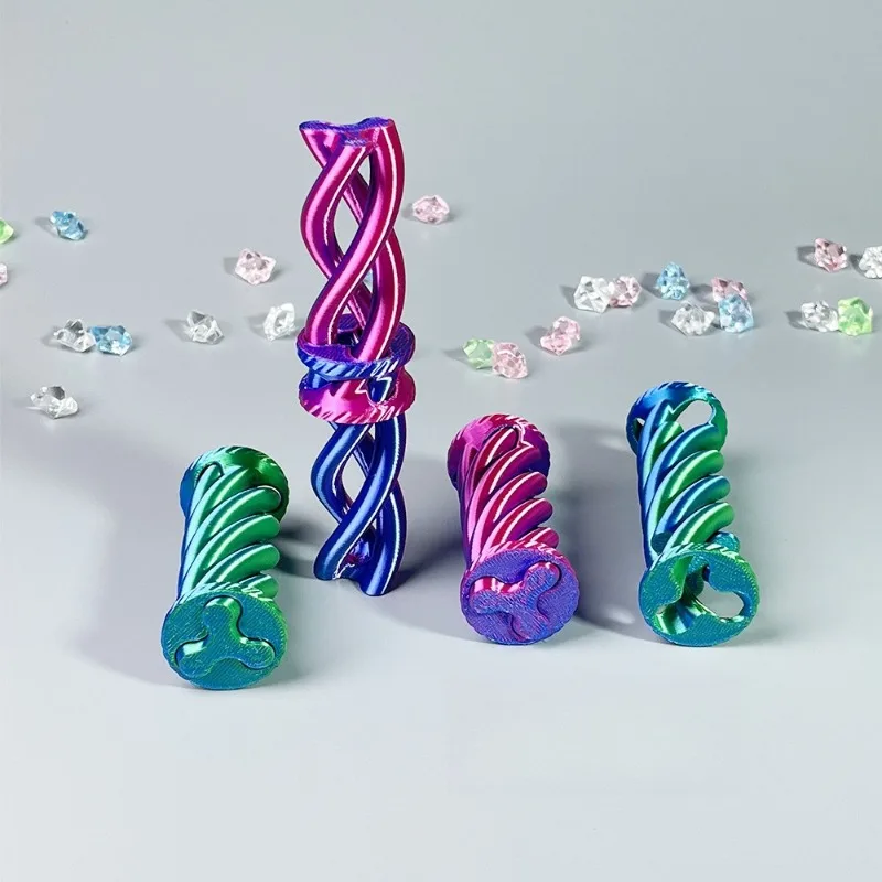 3D 印刷減圧おもちゃ回転スパイラル三次元スパイラルコーンヘリックスネジパススルー彫刻知育玩具