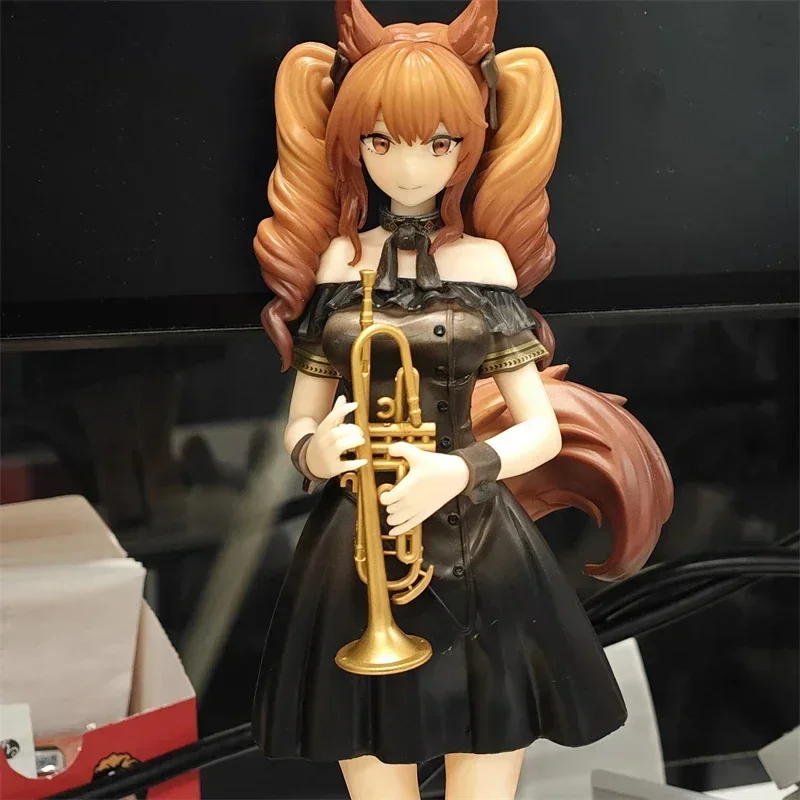 25cm Anime Arknights Angelina Action Figurine The Song Of Long Voyage Pvc Handmade Collection Model Desktop Decoration Toy Gift