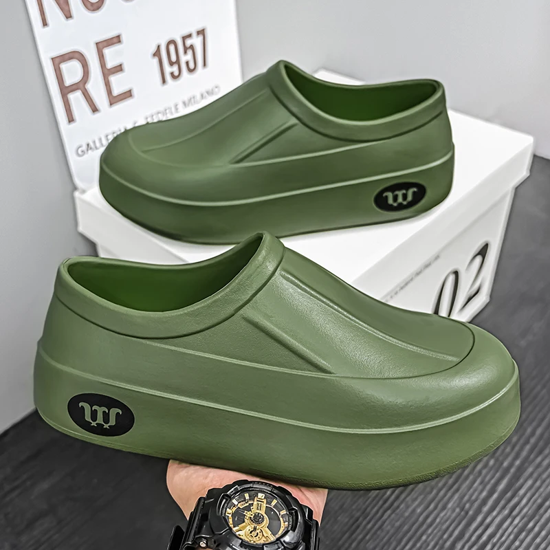 

Professional Chef Shoes Men's Anti Slip Shoes Kitchen Catering Work Shoes Waterproof and Oil Resistant Summer New Men Slippers