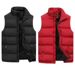 Chaleco acolchado de burbujas para hombre, chaquetas cálidas con cremallera, ropa superior versátil impermeable, abrigos gruesos sin mangas, otoño e invierno, 2023