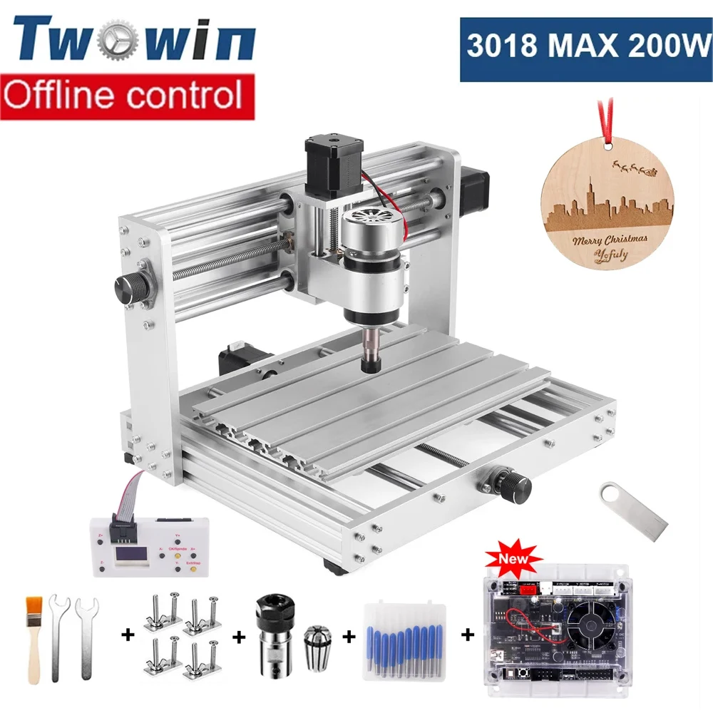 3018 PRO MAX CNC Router 40W Laser Engraving Machine GRBL Control 200W Spindle PCB Cutting Milling Machine Metal DIY Engraver