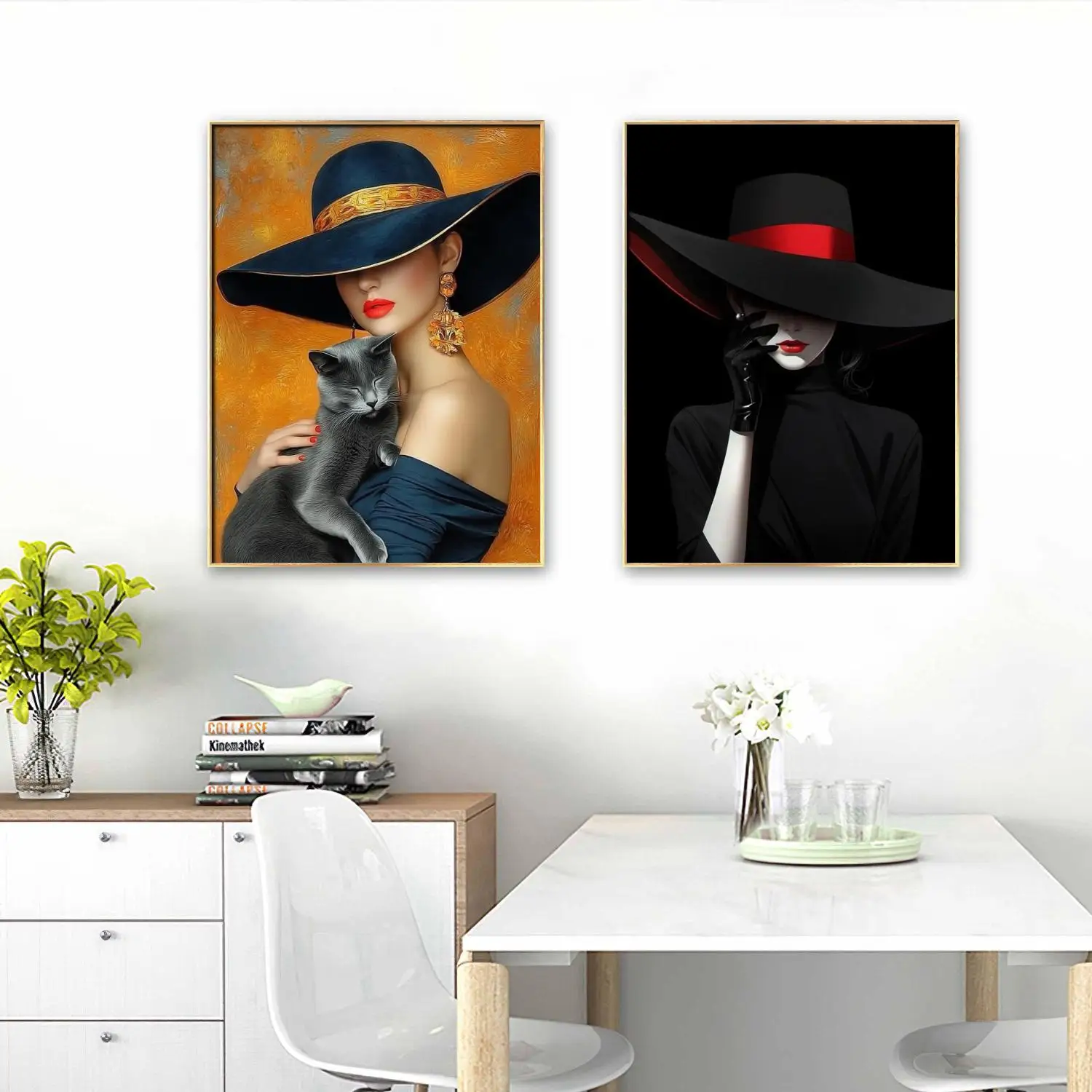 

Черная шляпа и красные губы 5D алмазная живопись модные женские DIY вышивка стразами современная фигура домашний декор ручной подарок