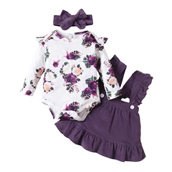 Winter  Newborn   Infant  0-1 Years Old  Baby Girls  Baby  Set  Long-Sleeved    Soft Fashion   A  Princess  Strappy  Skirt  Suit