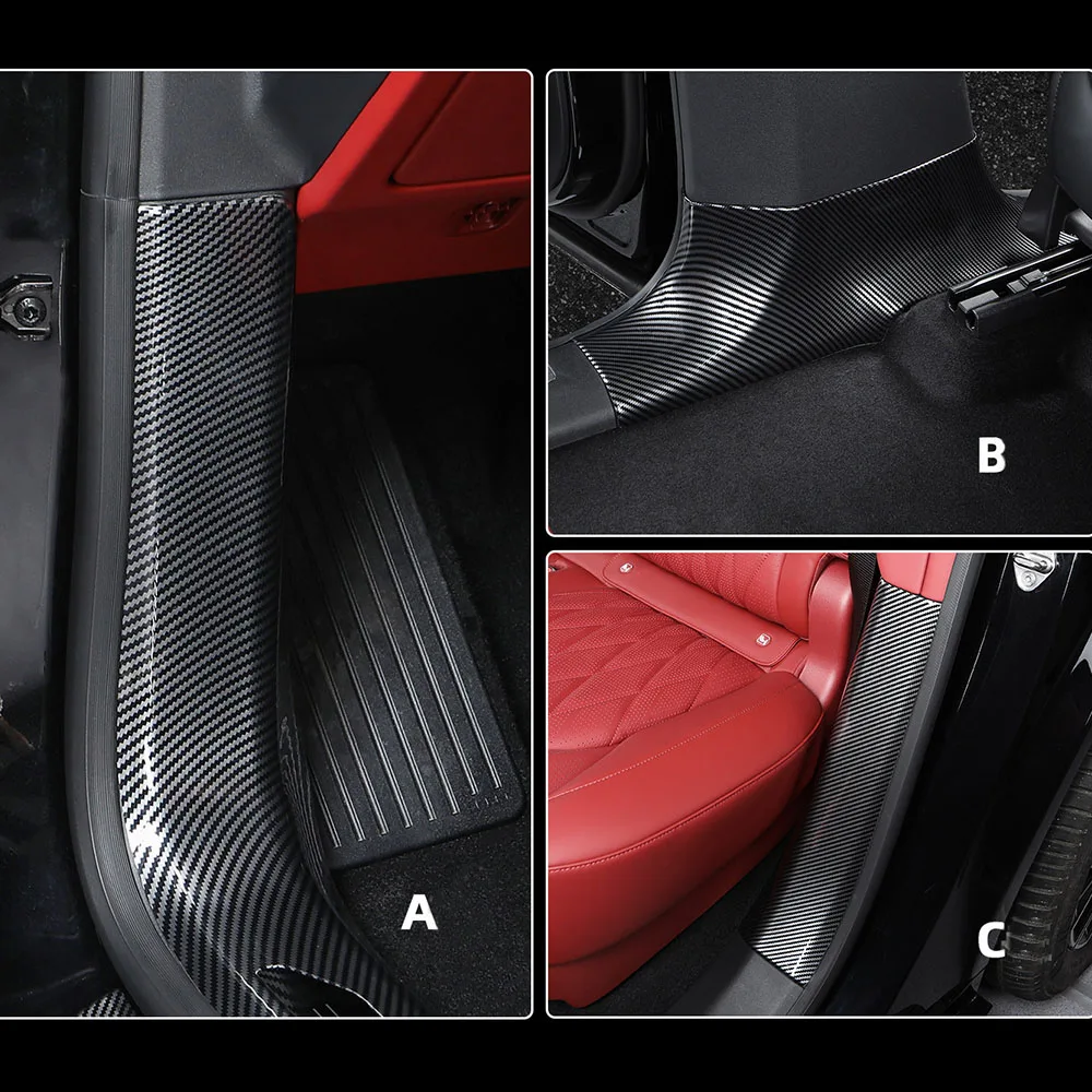 Carbon Fiber Texture B C Pillar Full Wrap Protective Trim Anti-Dirty Scratch Resistant Decor Sticker For Zeekr 8X 2026-2027