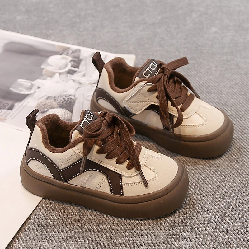 Children Running Shoes Suede Warm Kids Casual Shoes Soft Bottom Comfortable 2025 Winter New Boys Girls Sports Shoes Toes Capped