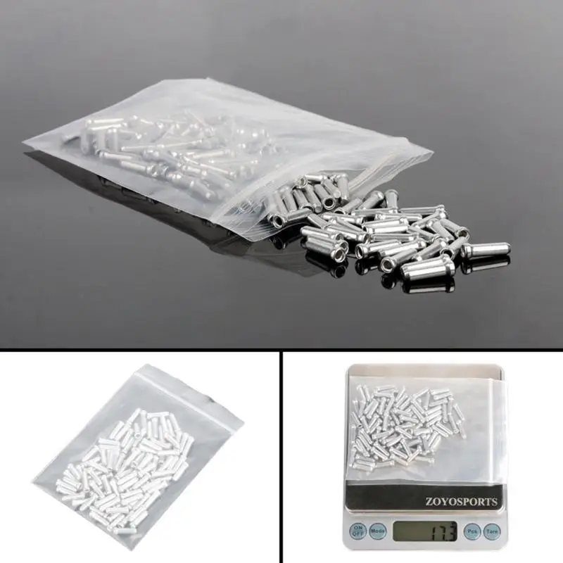 100 Pcs Bike Cable End Caps Road Mountain Bicycles Brake End Cover Aluminum Alloy Brake Cable End Tip Easy to Use