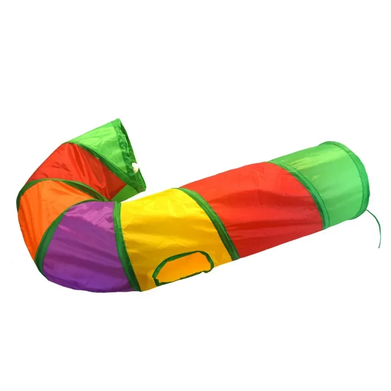 Collapsible Playing Tunnel for Cats, Connectable, Rainbow Tube Toys, Foldable Drill Hole, Kitten Colorful Pet Toys