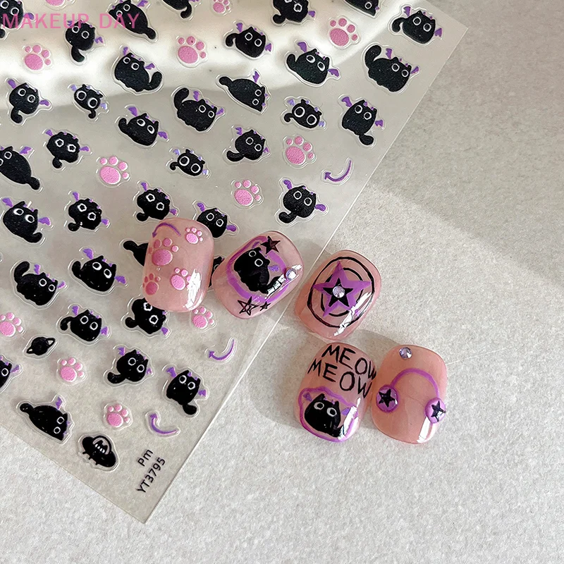 Cartoon Cute Cat Nail Stickers Nail Art Supplies Kawaii Nail Art Stickers Fashion Nail Art Decoration Stickers Manicure Decals