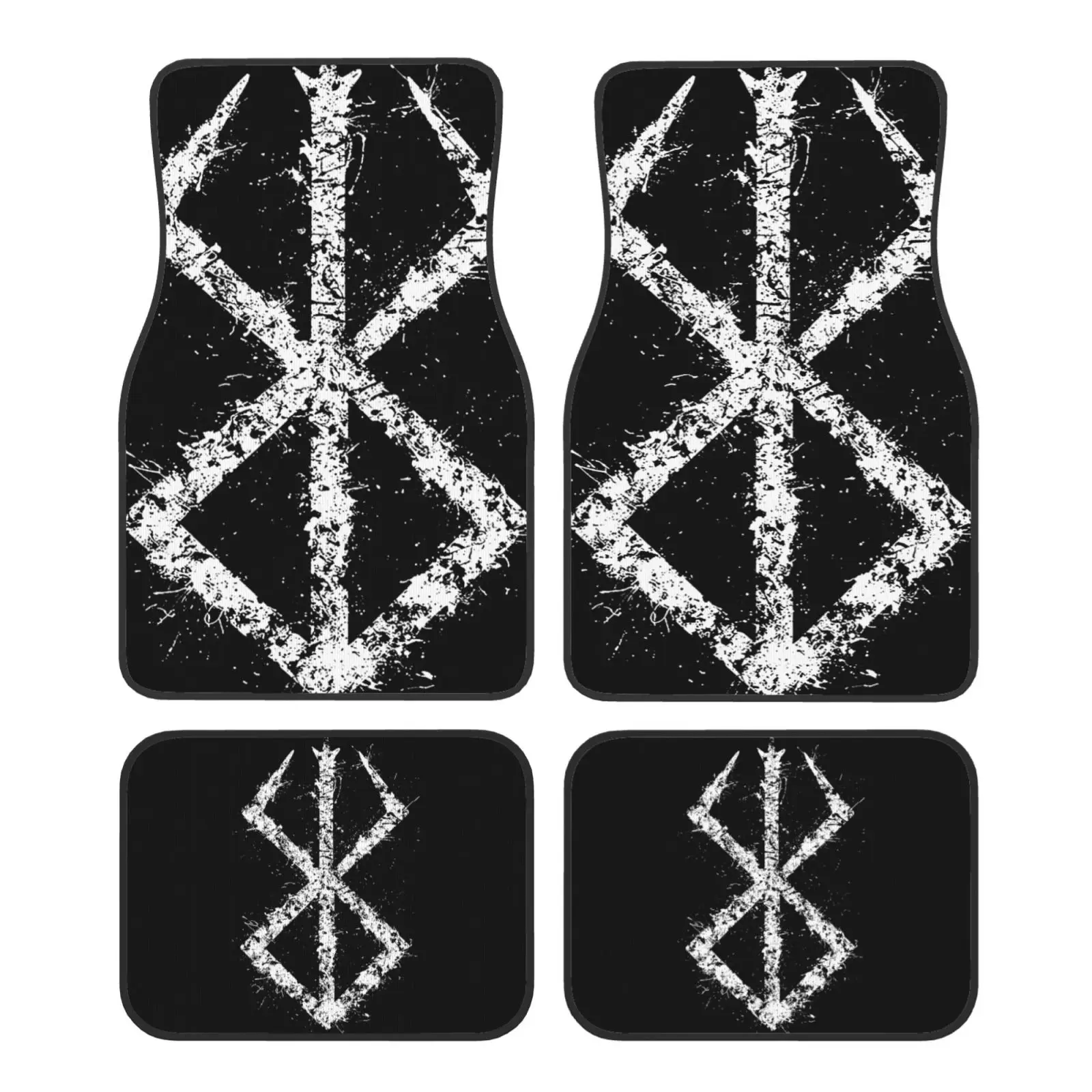 Imprinted Warrior Tattoo Pattern Car Floor Mats Waterproof Car Carpet Mat Set of 4pcs with Anti-Slip Backing Fit for SUV Trucks