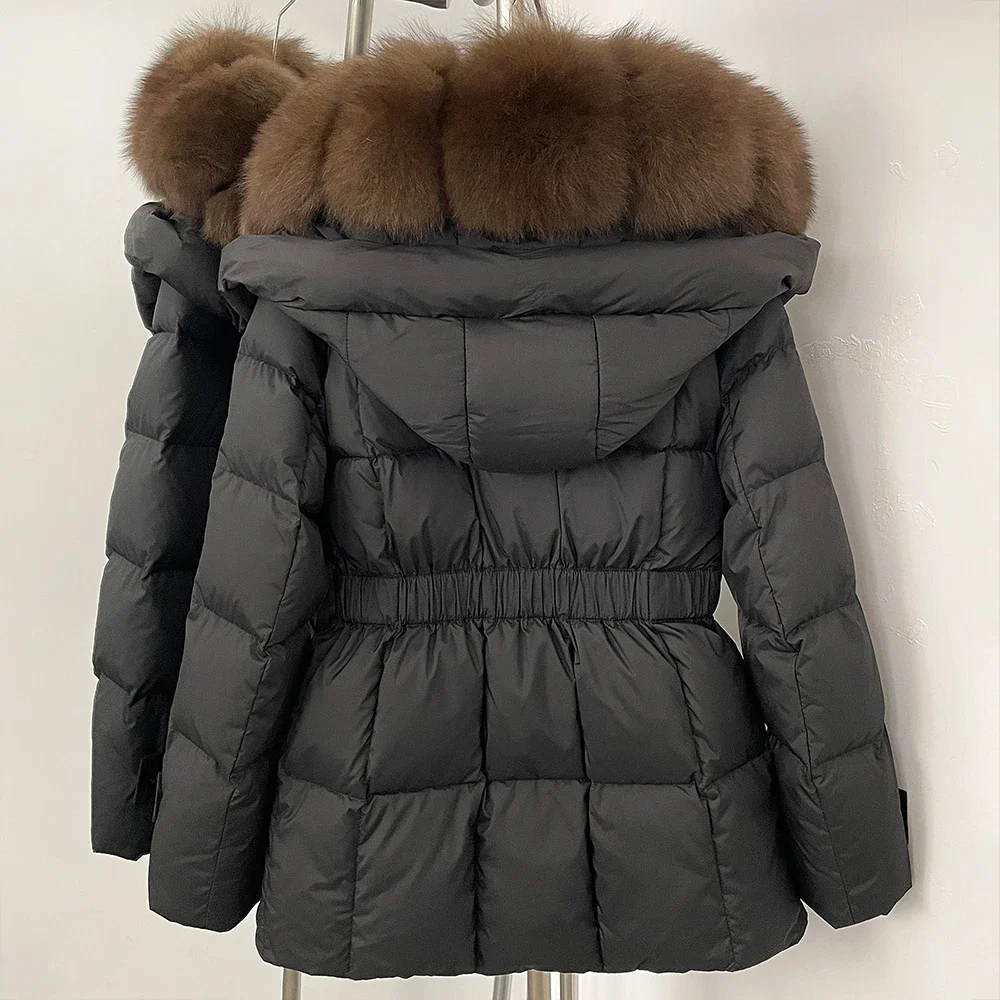 Chaquetas de invierno para mujer, chaqueta de entretiempo para mujer, Parka con piel Natural, abrigo de invierno para mujer, 2025 esperando al calor