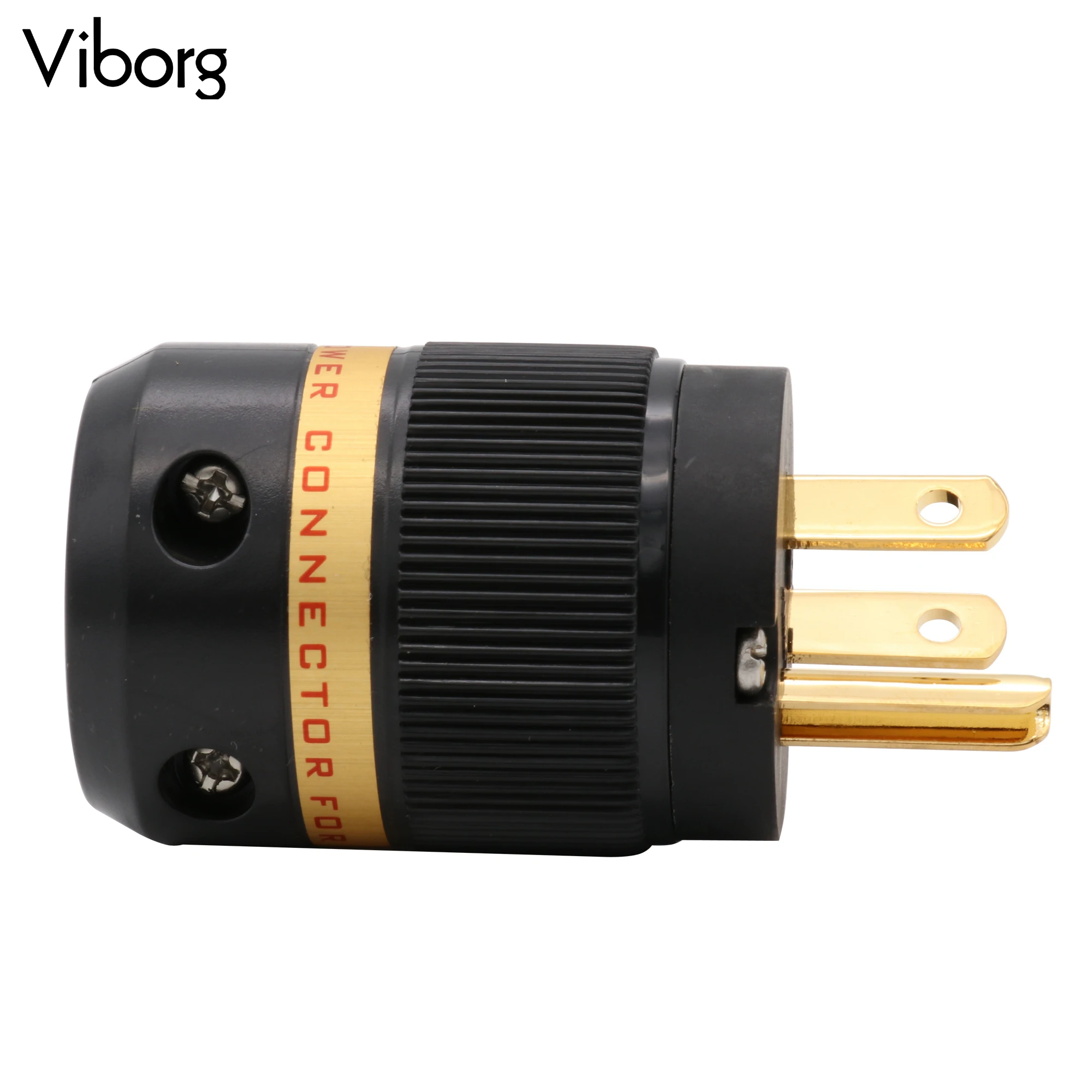 1 قطعة Viborg VM501G النحاس النقي مطلية بالذهب الولايات المتحدة التيار المتناوب ذكر قابس طاقة موصل طرفي للصوت لتقوم بها بنفسك سلك كابل الطاقة الرئيسي