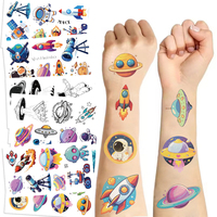 10PCS Galaxy Outer Space Astronaut Theme Temporary Tattoo Sticker Kids Birthday Party Gift Children Party Supply Pinata Fillers