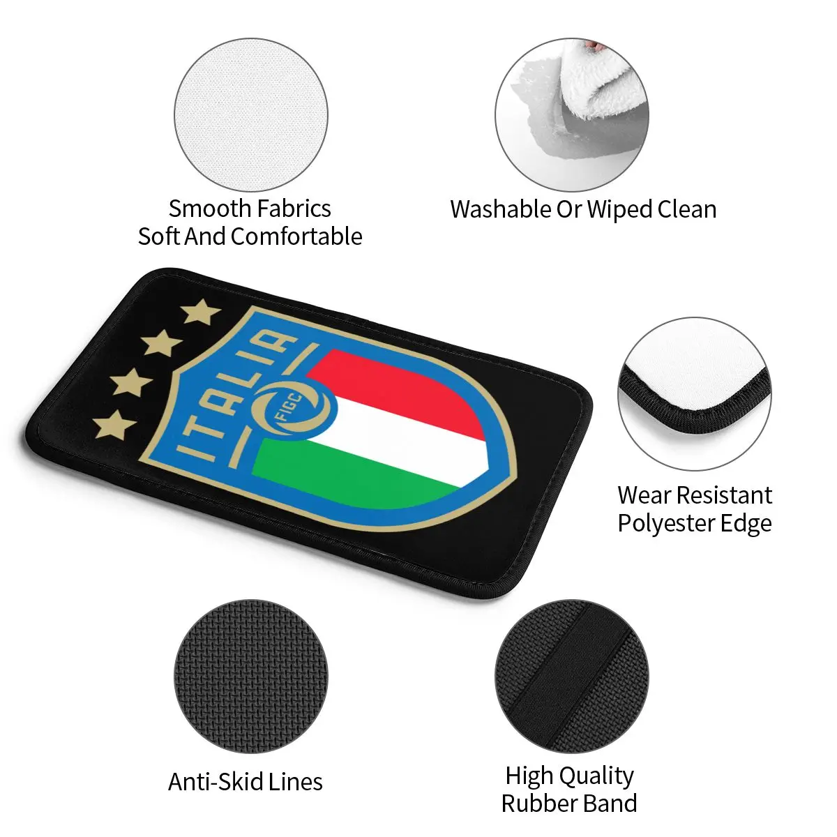 Custom Italia Figc Car Armrest Box Pad Anti-Slip Italian Football Gift Car Interior Accessories Cushion Pad Universal Style