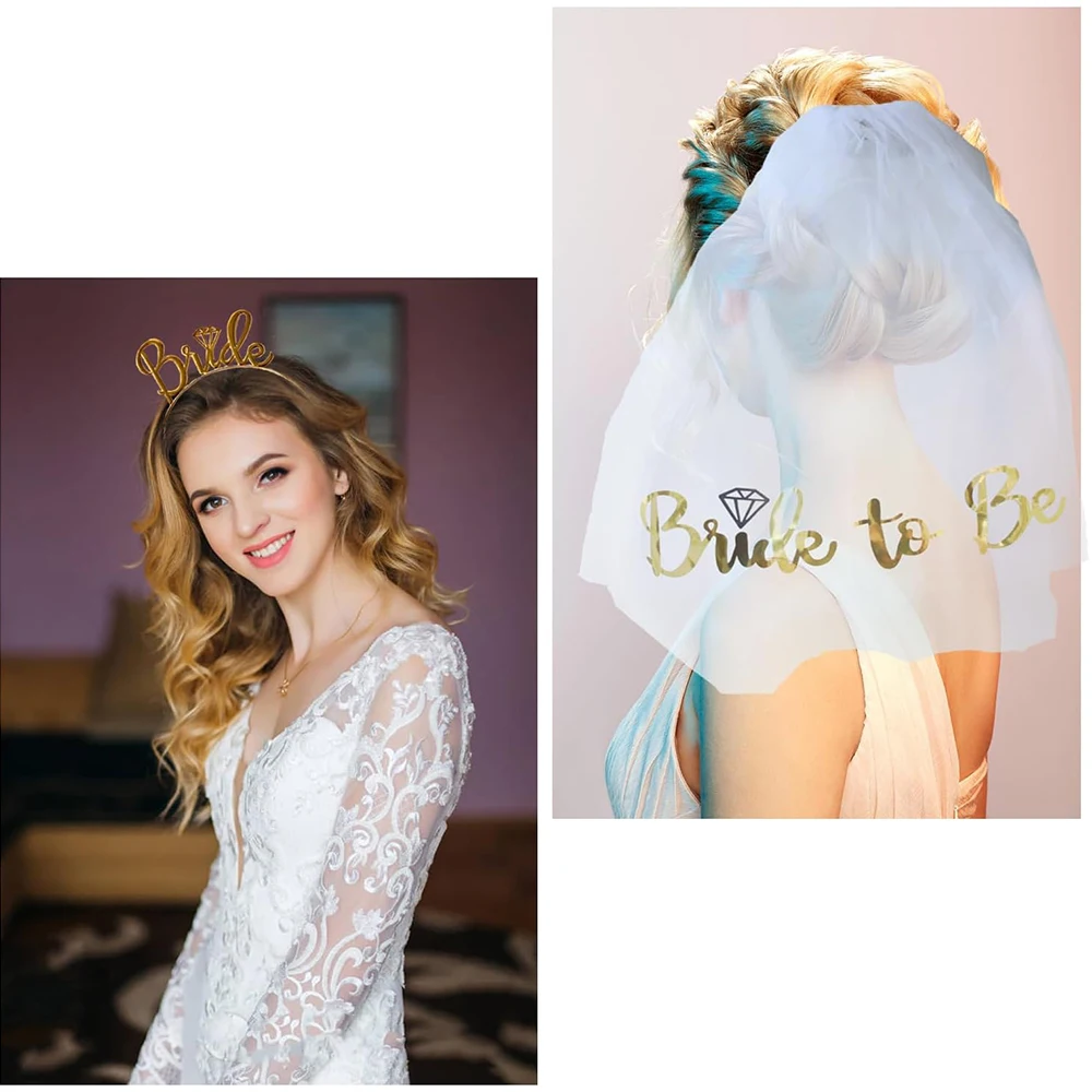 حجاب الزفاف لحفلات توديع العزوبية باللون الذهبي الوردي وشاح عقال لامع للعروس ليكون لافتة لحفلات الدجاجة وحفلات الزفاف الخارجية بأسعار معقولة #4