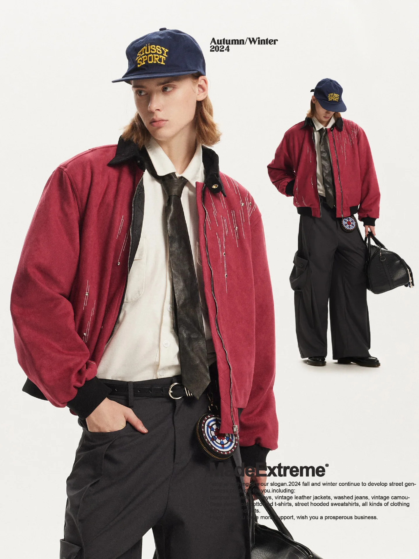 MADE EXTREME Autumn and Winter High Street American Vintage Zipper Padded Jacket