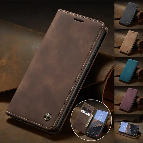 Läderfodral till Samsung Galaxy S20 S21 FE S22 S23 Ultra S10 S9 S8 Plus S7 Edge – Flipfodral 10 best sales S7 Edge-skal - №9