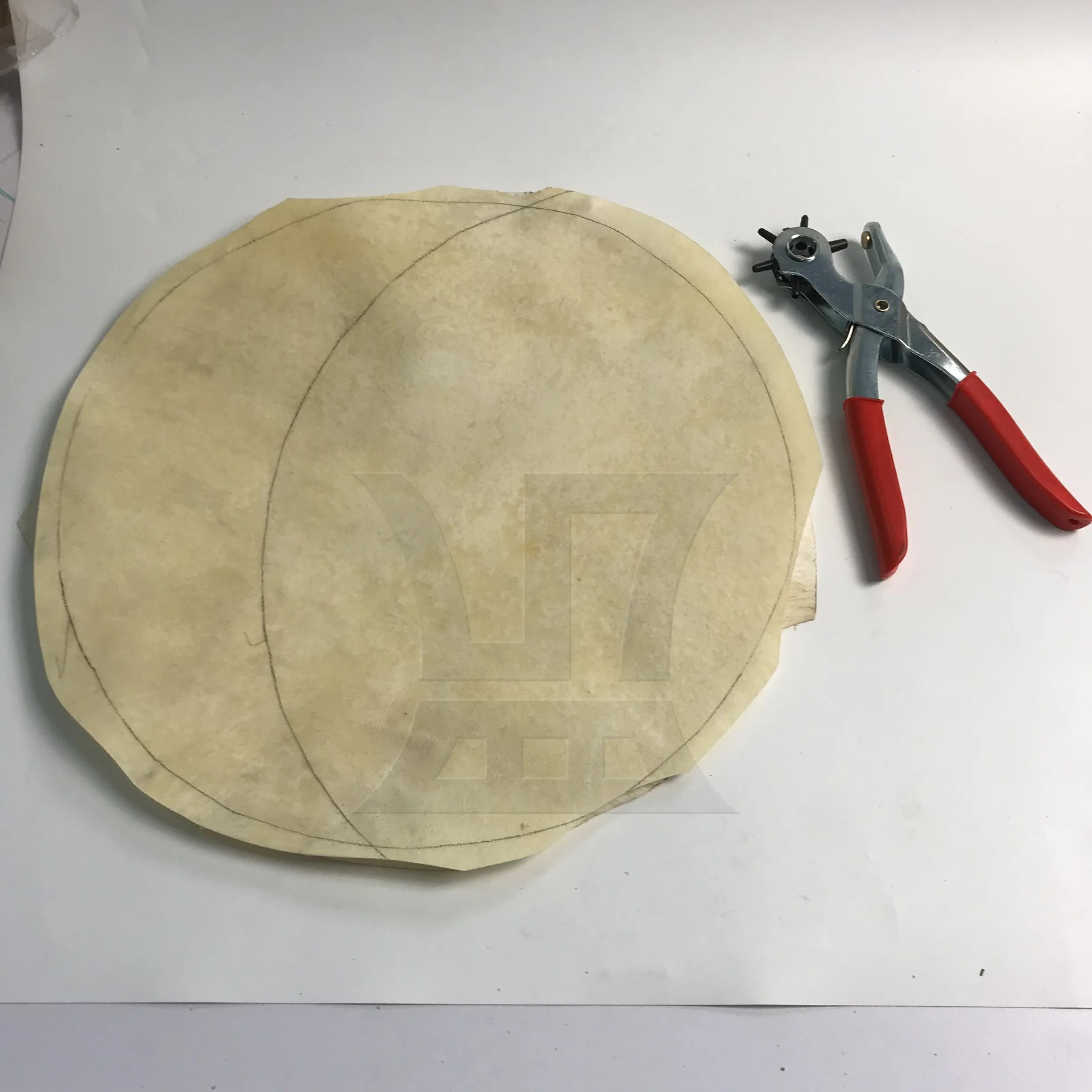 Yibuy 1 مجموعة من 2 قطعة رأس الطبل الأفريقي 13.78 بوصة، ليس من السهل الخروج من اللحم، مع كماشة تثقيب دوارة #3