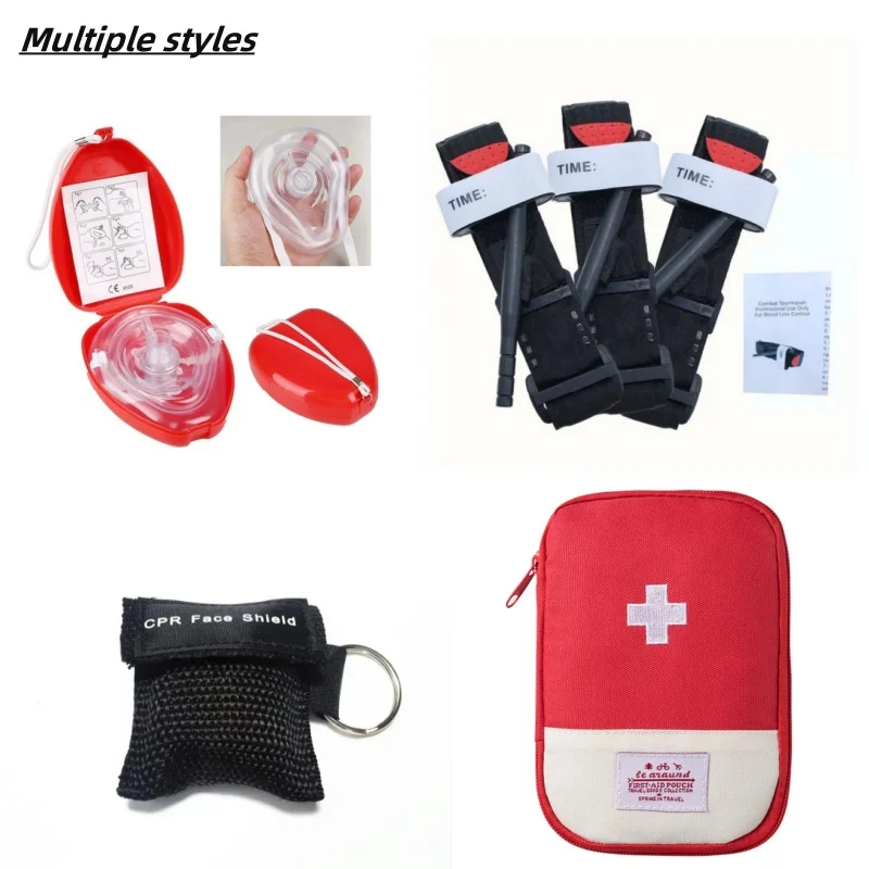 4PCS Keychain First Aid Emergency Face Shield CPR Mask Professional Outdoor Rescue Health Care Tools Jetting Resuscitator Mask