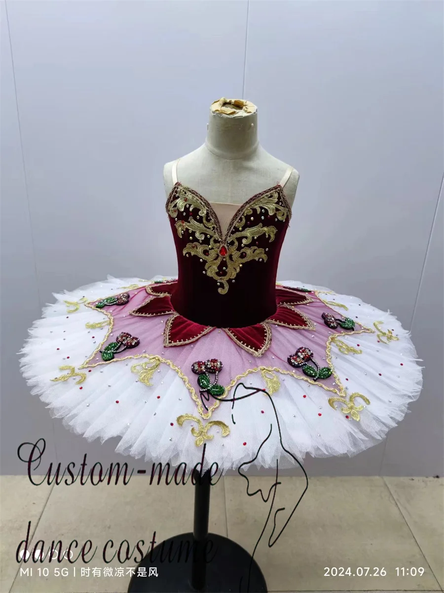 Ballet skirt dance dance costumes for women dress tulle skirt adult Ballet costumes  Cherry radish character dance costume Cherr