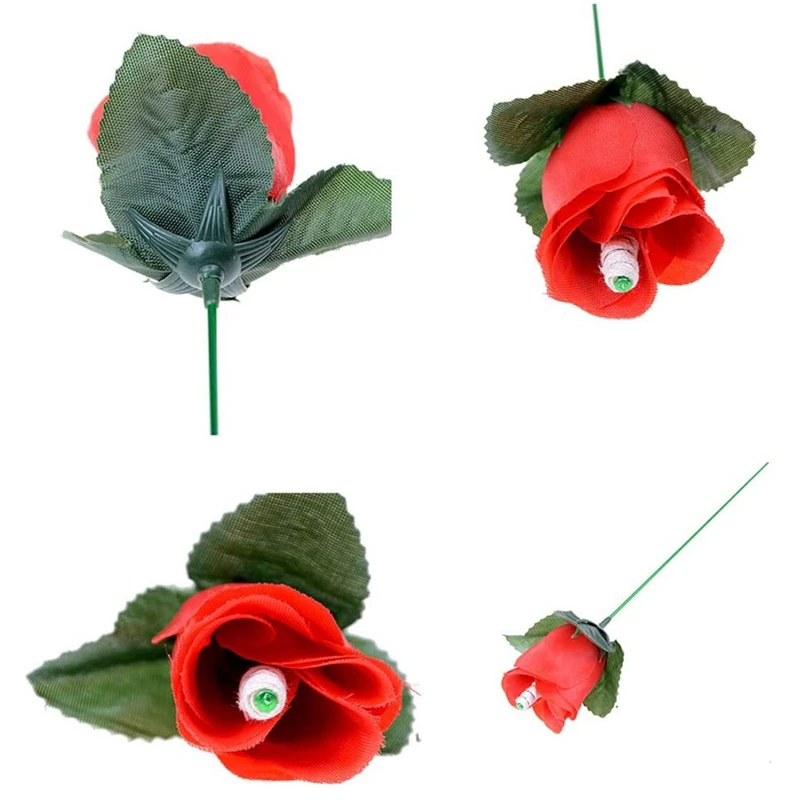 Hot Sale 10PCS Fire Magic Trick Rose Magic Flame Appearing Flower Magician Props For Girlfriend/Wedding Shows Or Valentine\'s Day