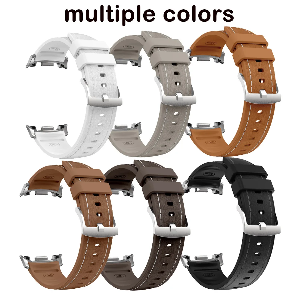 Original Silicone Leather Watch Strap for Samsung Galaxy Watch9 Daily Sport Replacement Band for Watch 8 40mm 44mm Classic 46mm view 2