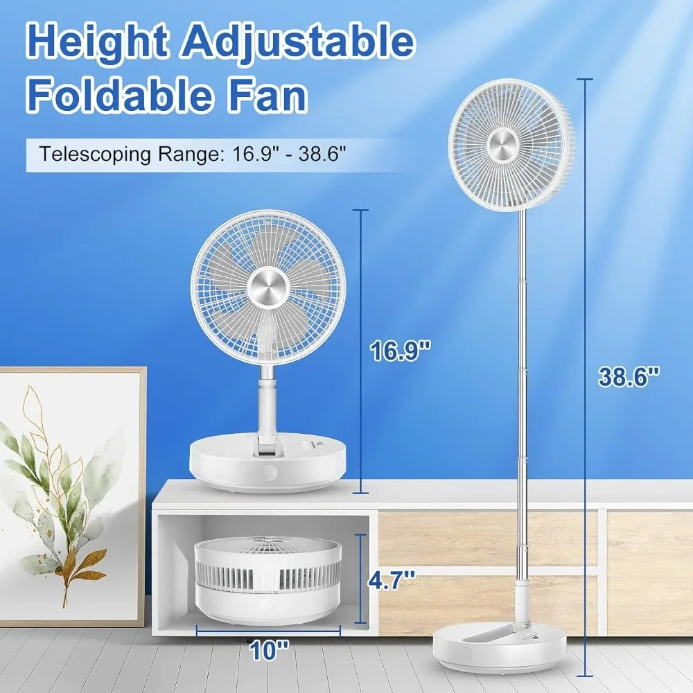 Pedestal Fan, 10800mah Battery Operated USB C Small Fans Remote, Folding Standing Pedestal Fans, Pedestal Fan