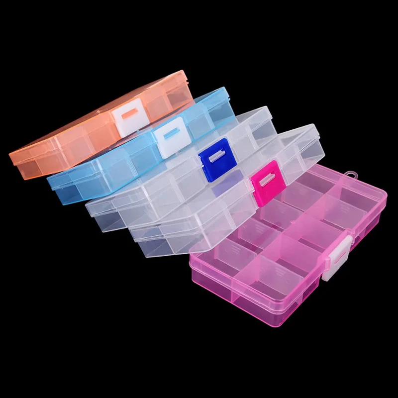 Plastic Jewelry Box storage Transparent Adjustable Storage Case Earrings Necklace Jewelry Plastic Box Bead Organizer Containers